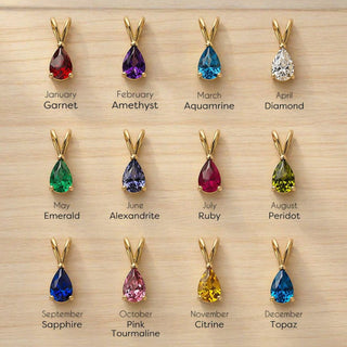 Facet Cut Birthstone Necklace