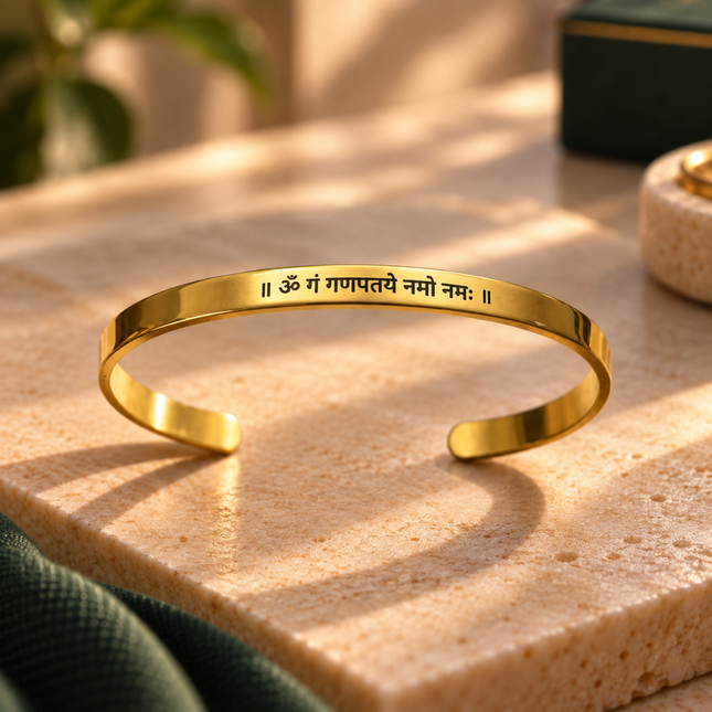 Ganpati Bappa Mantra Spiritual Bracelet - Religious Devotion Gift