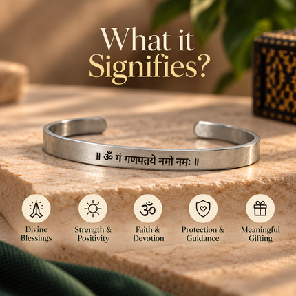 Ganpati Bappa Mantra Spiritual Bracelet - Religious Devotion Gift