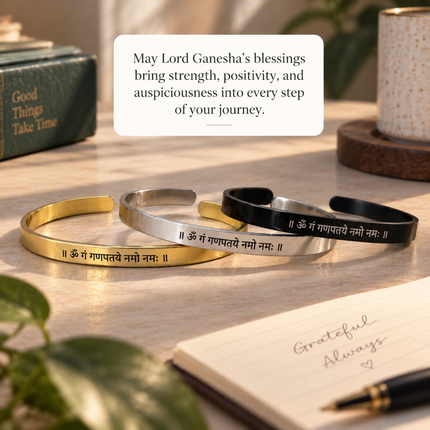 Ganpati Bappa Mantra Spiritual Bracelet - Religious Devotion Gift