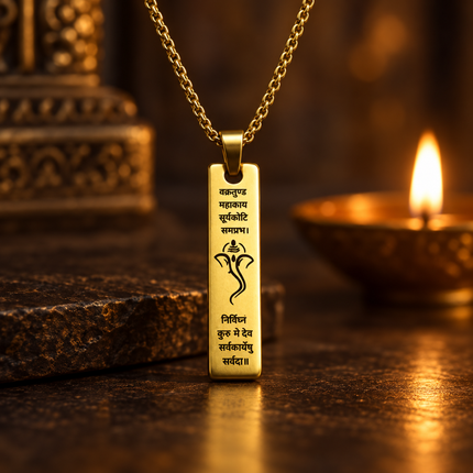 Ganpati Bappa Shlok Necklace - Special Spiritual Gift