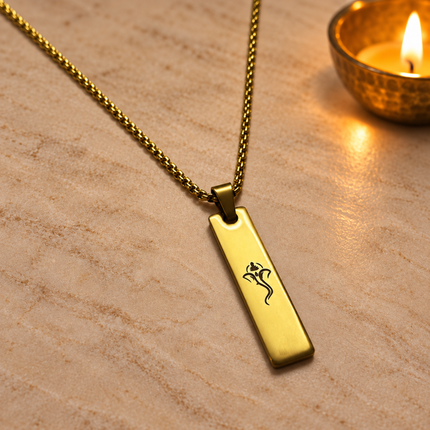 Ganpati Bappa Tag Necklace for Men - Spiritual Style Gift