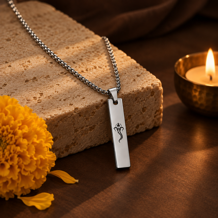 Ganpati Bappa Tag Necklace for Men - Spiritual Style Gift