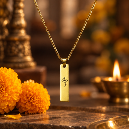 Ganpati Bappa Tag Necklace for Men - Spiritual Style Gift