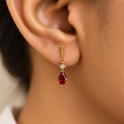 Facet Cut Birthstone Earrings