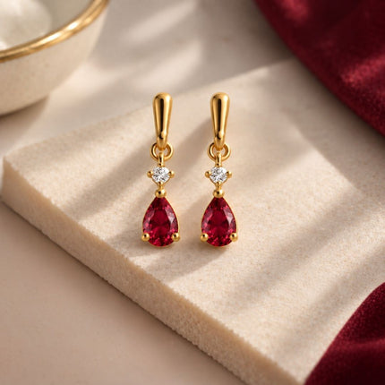 Facet Cut Birthstone Earrings