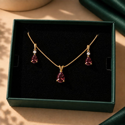 Facet Cut Birthstone Jewellery Set