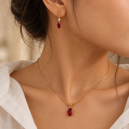 Facet Cut Birthstone Jewellery Set