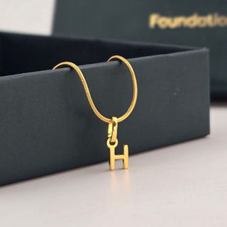 Initial Letter Charm Pendant Necklace