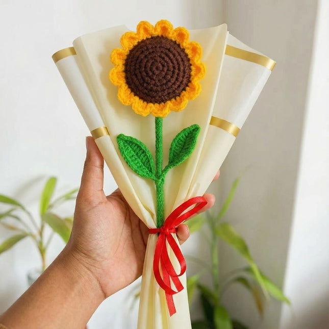 Handmade Crochet Sunflower: Eternal Floral Gift
