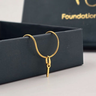 Initial Letter Charm Pendant Necklace