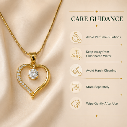 Lustre Heart Birthstone Necklace