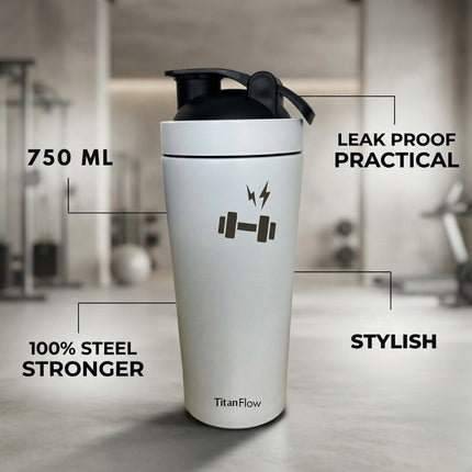 TitanFlow Protein Shaker Bottle | Stainless Steel