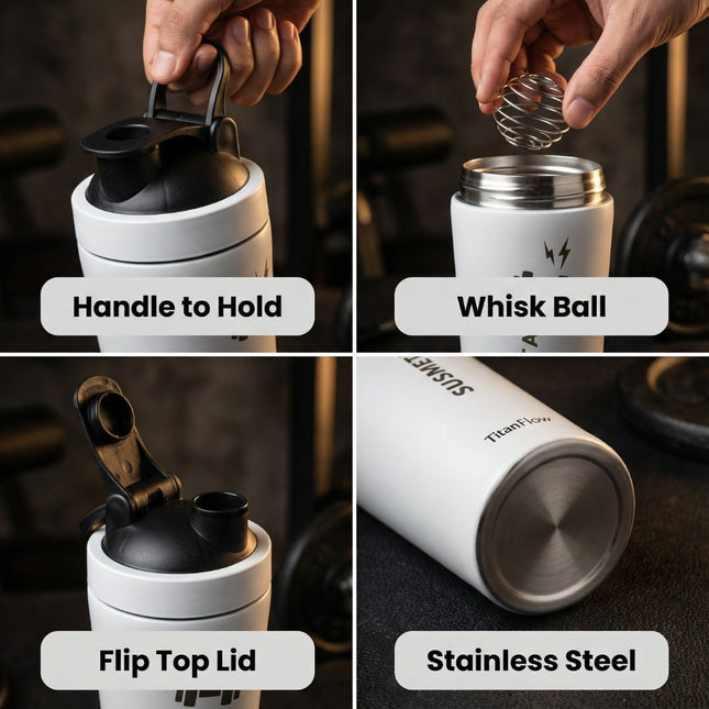 TitanFlow Personalised Protein Shaker Bottle | Stainless Steel