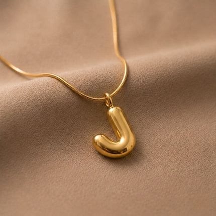 Bubble Initial Charm Necklace