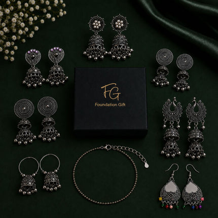 Jhumka & Pyrite Anklet Gift Set