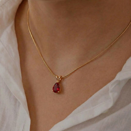 Facet Cut Birthstone Necklace