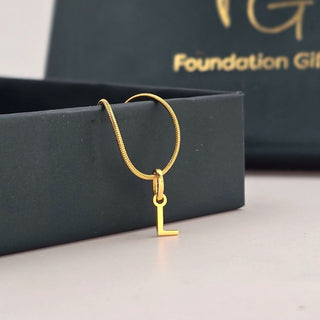 Initial Letter Charm Pendant Necklace