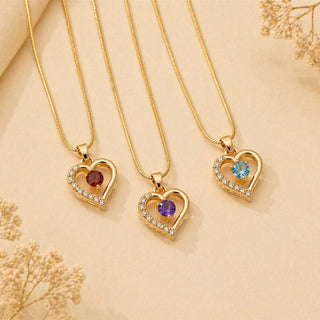 Lustre Heart Birthstone Necklace