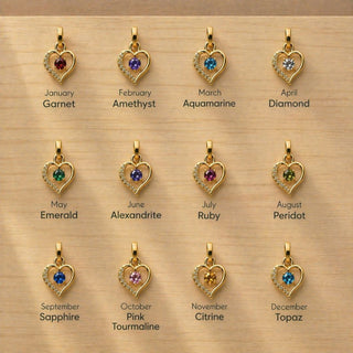 Lustre Heart Birthstone Necklace