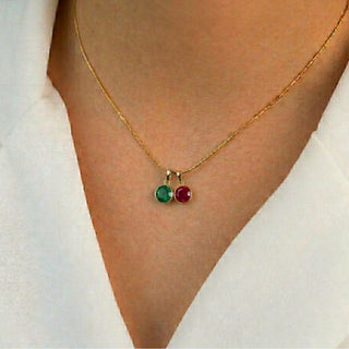 Duo Birthstone Necklace