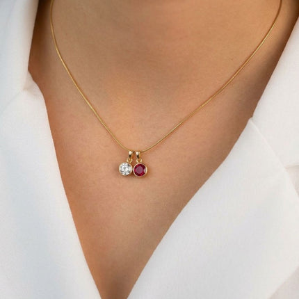 Duo Birthstone Necklace