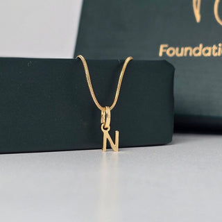 Initial Letter Charm Pendant Necklace