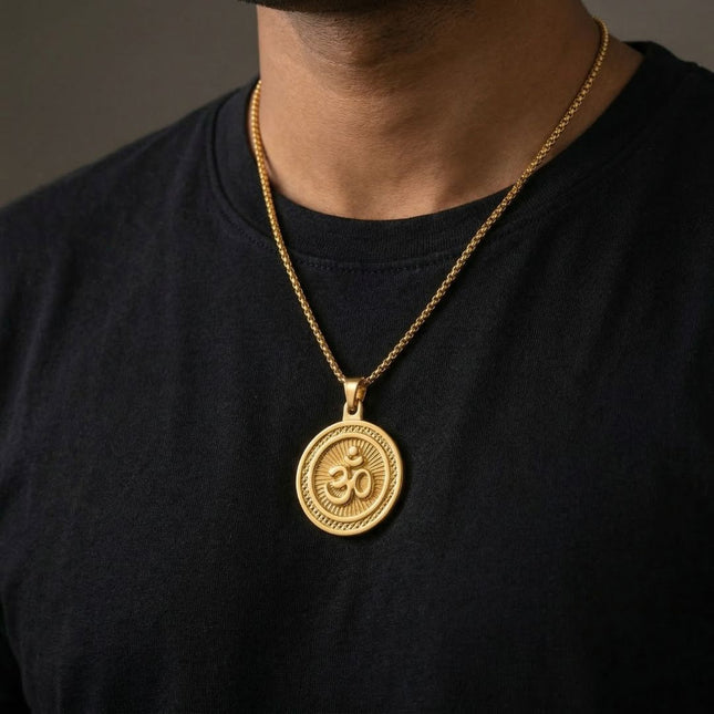 Om Gold Plated Pendant – Spiritual Jewelry