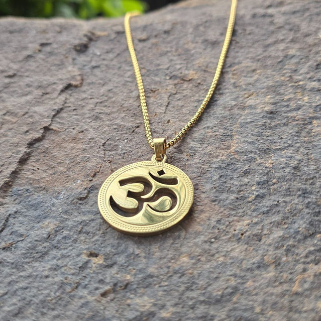 Gold Om Pendant - Spiritual Gift For Your Loved Ones