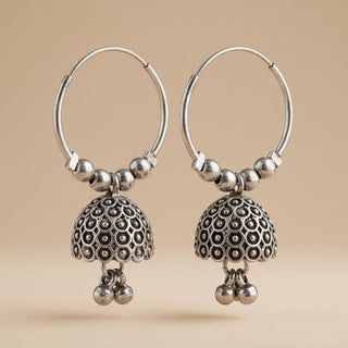 Oxidised Chandbali Jhumka Set