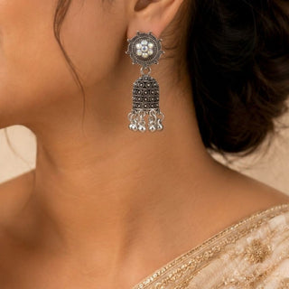 Oxidised Chandbali Jhumka Set