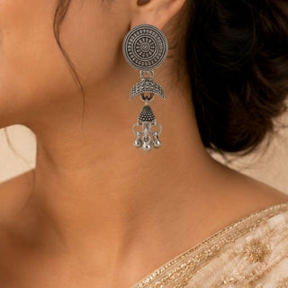 Oxidised Chandbali Jhumka Set