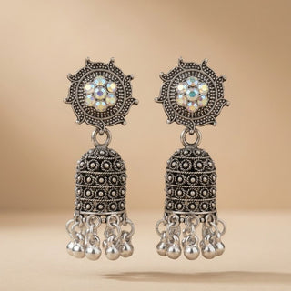 Oxidised Chandbali Jhumka Set