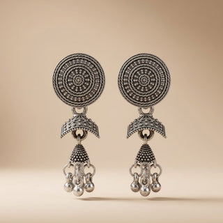 Oxidised Chandbali Jhumka Set