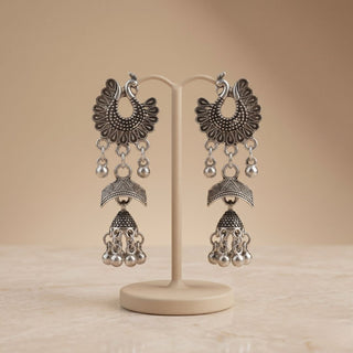 Oxidised Chandbali Jhumka Set