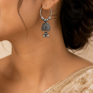Oxidised Chandbali Jhumka Set