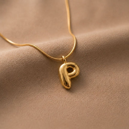 Bubble Initial Charm Necklace