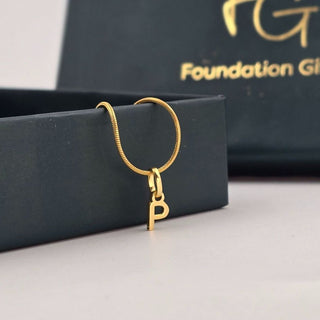Initial Letter Charm Pendant Necklace