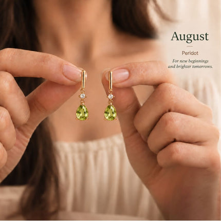 Facet Cut Birthstone Earrings