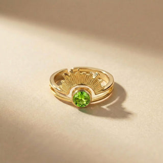 Radiant Halo Birthstone Ring