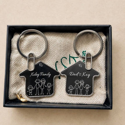 Personalised Family House Keychain