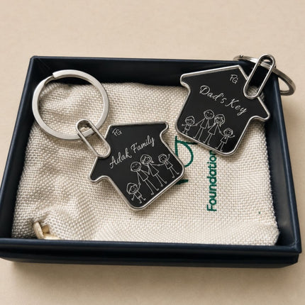 Personalised Family House Keychain