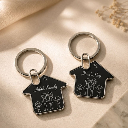 Personalised Family House Keychain