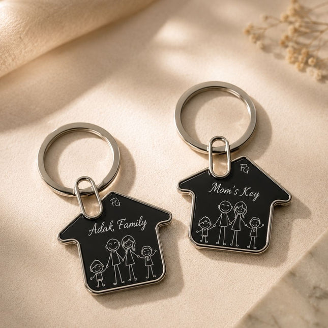 Personalised Family House Keychain