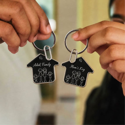Personalised Family House Keychain