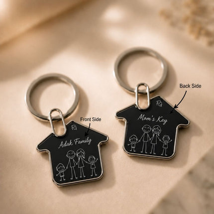 Personalised Family House Keychain