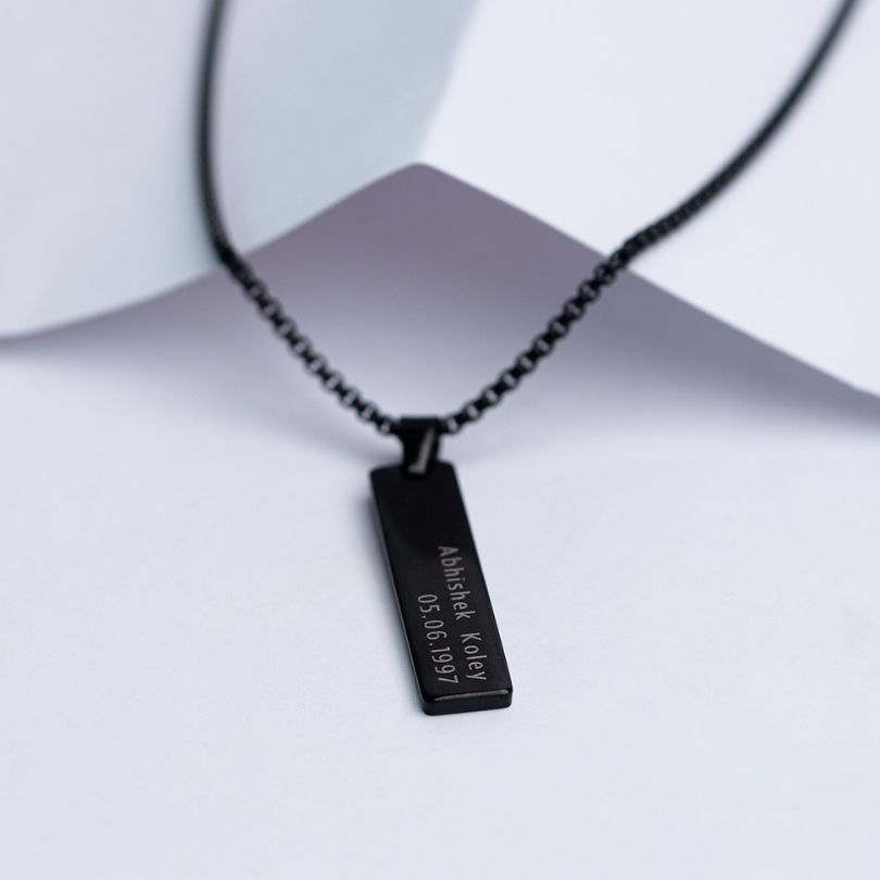Personalised Tag Necklace For Men, a unique first anniversary gift with a twist