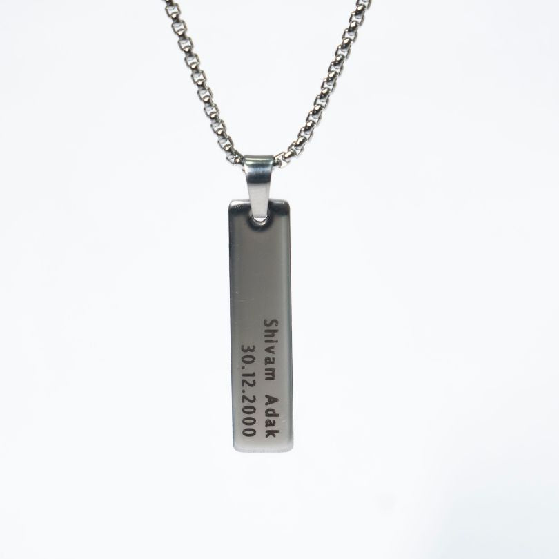 Personalised Tag Necklace For Men, a unique first anniversary gift with a twist