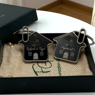 Personalised Couple House Keychain | Set of 2