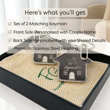 Personalised Couple House Keychain Set - Meaningful Custom Gift